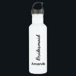 Bridesmaid Monograms Name Wedding Gift Favour  710 Ml Water Bottle<br><div class="desc">Perfect gift for bridesmaids! Feel free to customize or change the text to suit for a different recipient for a different event if you wish!</div>