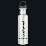 Bridesmaid Monograms Wedding Bridal Gift Favour  710 Ml Water Bottle<br><div class="desc">Perfect gift for bridesmaids! Feel free to customize or change the text to suit for a different recipient for a different event if you wish!</div>