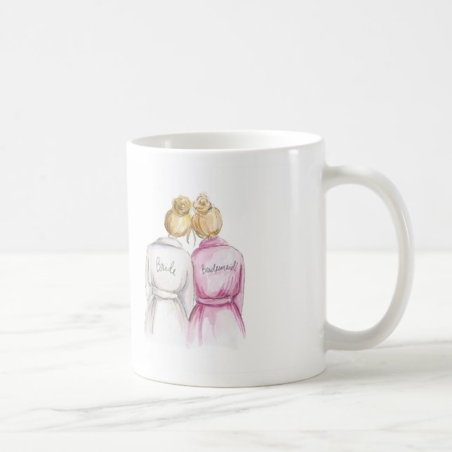 Bridesmaid? Mug Blonde Bun Bride Blonde Bun Maid (Right)