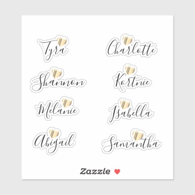 Bridesmaid Names Personalized Vinyl (Sheet)