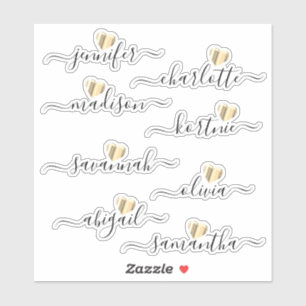 Bridesmaid Names Personalized Vinyl Decal Stickers