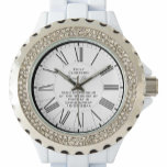 Bridesmaid or Maid of Honor Watch<br><div class="desc">Name & Inscription on a Personalized Watch as a gift for a Bridesmaid or Maid of Honor. A gift watch with the name of the recipient, plus a message or inscription. Watch says Thank You. Clean layout and stylish roman numerals on a white watch face.</div>