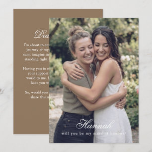 Bridesmaid or Maid of Honour Photo Proposal Cards