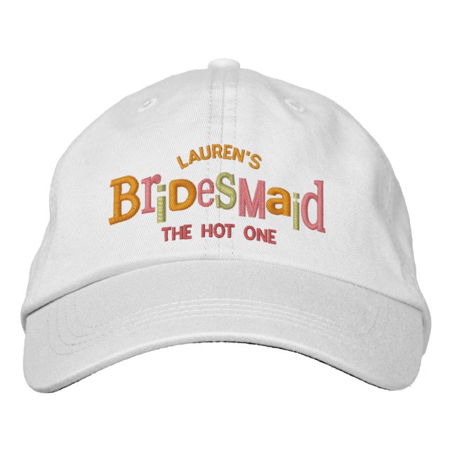 Bridesmaid Party Wedding Gift Embroidered Hat (Front)