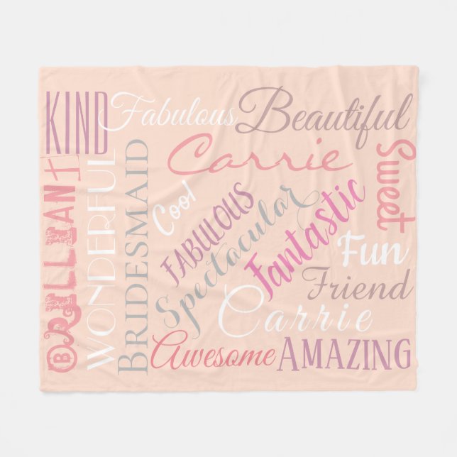 Bridesmaid Personalize Fabulous Attributes Fleece Blanket (Front (Horizontal))