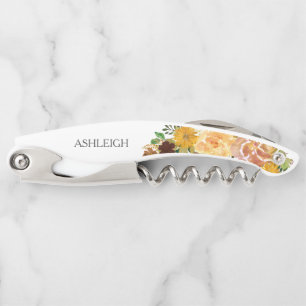 Bridesmaid Personalized Autumn Garden Corkscrew