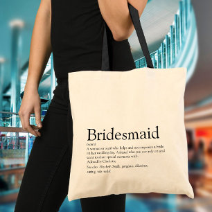 Bridesmaid Personalized Definition Favour Tote Bag