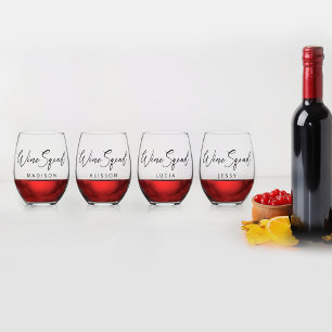 Bridesmaid Personalized Stemless Wine Glass
