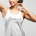 Bridesmaid Personalized Trendy Bachelorette Party Tank Top<br><div class="desc">This chic,  simple bridesmaid tank top features your name underneath elegant black typography. Customize these elegant,  modern bridal party tanks for your wedding or bachelorette party.</div>