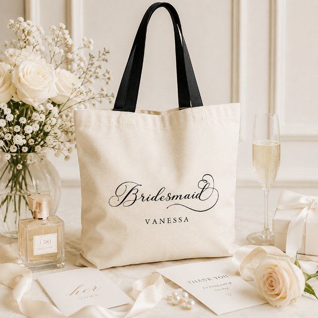 Bridesmaid Personalized Wedding Tote Bag (Personalized Wedding Party Tote Bag)