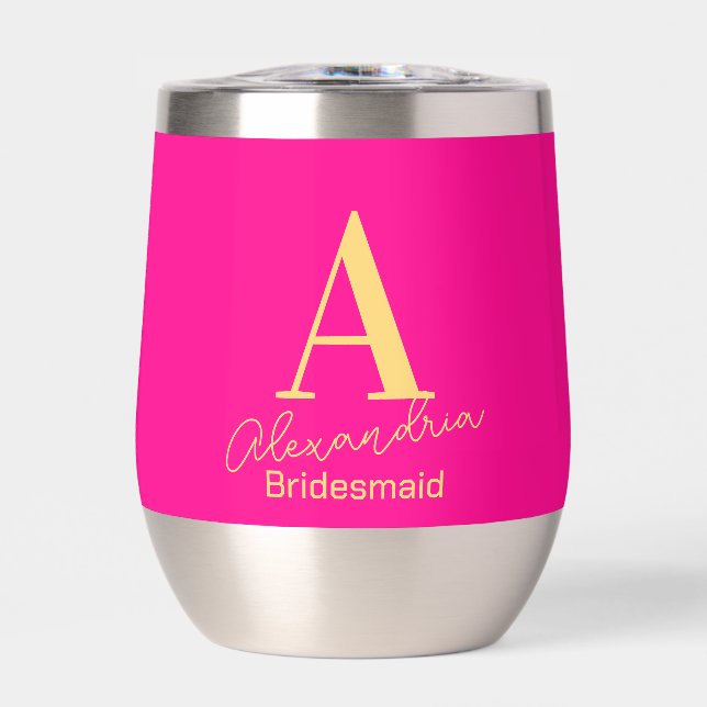 Bridesmaid Personnalisé Monogramme Moderne (Avant)