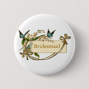 Bridesmaid Pin with Bows and Butterflies