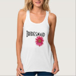 Bridesmaid Pink Gerbera Daisy Wedding Tank Top<br><div class="desc">A bright pink gerbera daisy to match your wedding.  Customize with any text.  For the Bridesmaids and the entire wedding party.</div>