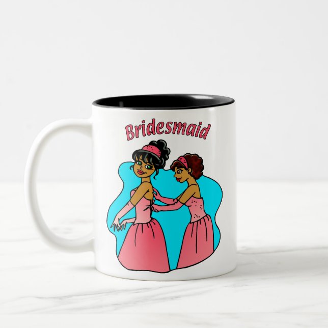 Bridesmaid (Pink) II Two-Tone Coffee Mug (Left)