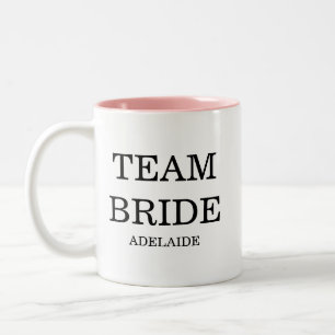 Bridesmaid Pink Modern Minimal Two-Tone Coffee Mug