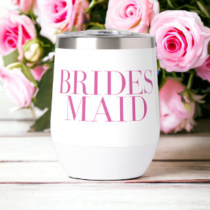 Bridesmaid Pink Modern Personalized 