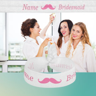 Bridesmaid Pink Moustache Hair Tie