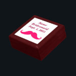 Bridesmaid Pink Moustache Keepsake Box<br><div class="desc">This mustach design is perfect for couples who want to add a touch of humour and personality to their wedding stationery. The design could also be used on a variety of products, such as party favours, decorations, and other wedding accessories. The bold colour scheme and graphic elements will make the...</div>