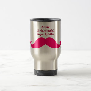 Bridesmaid Pink Moustache Travel/Commuter Mug