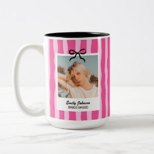 Bridesmaid Proposal Bachelorette Party Photo Gift Two-Tone Coffee Mug
