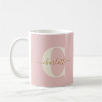 Bridesmaid Proposal Blush Pink Gold Monogram Name