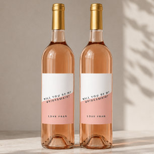 Bridesmaid Proposal Bottle Labels DIY Wine Gift