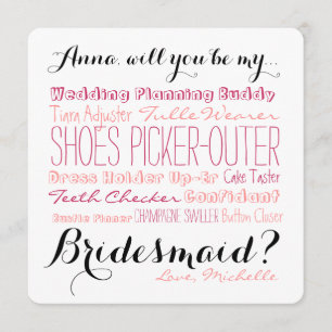 Bridesmaid Proposal Card Ask Bridesmaid