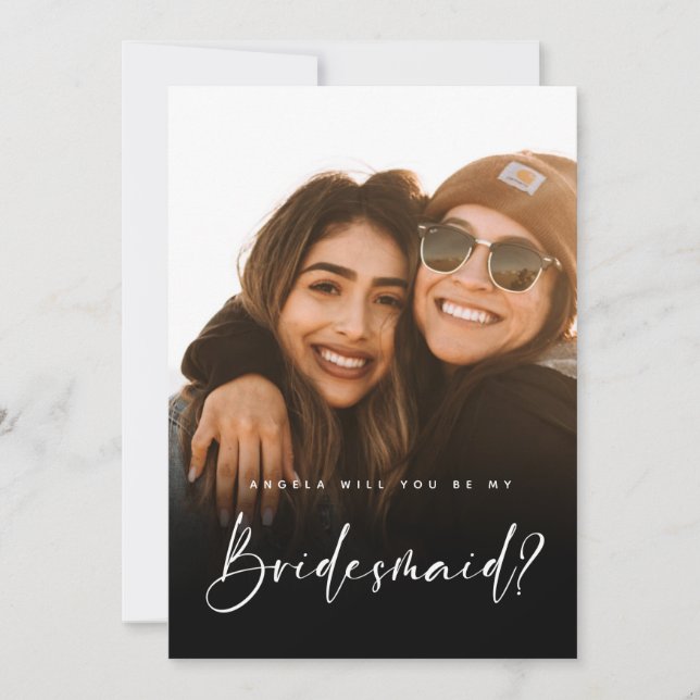 Bridesmaid proposal card photo Flat Card (Front)