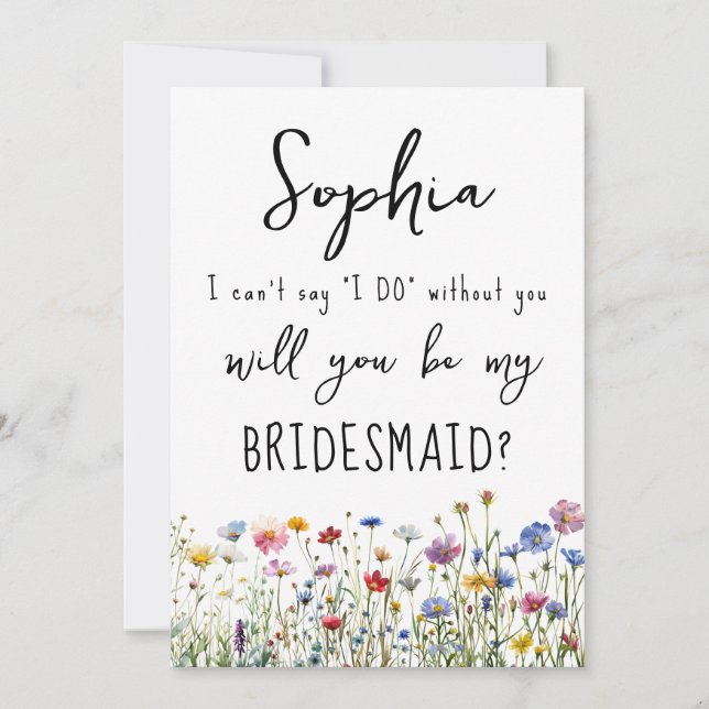 Bridesmaid proposal card Wildflowers (Front)