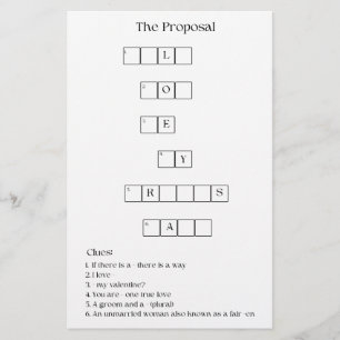 Bridesmaid Proposal Crossword