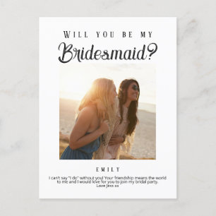 Bridesmaid proposal, Custom Newspaper  Postcard