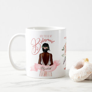 BRIDESMAID PROPOSAL GIFT  African American Custom Coffee Mug
