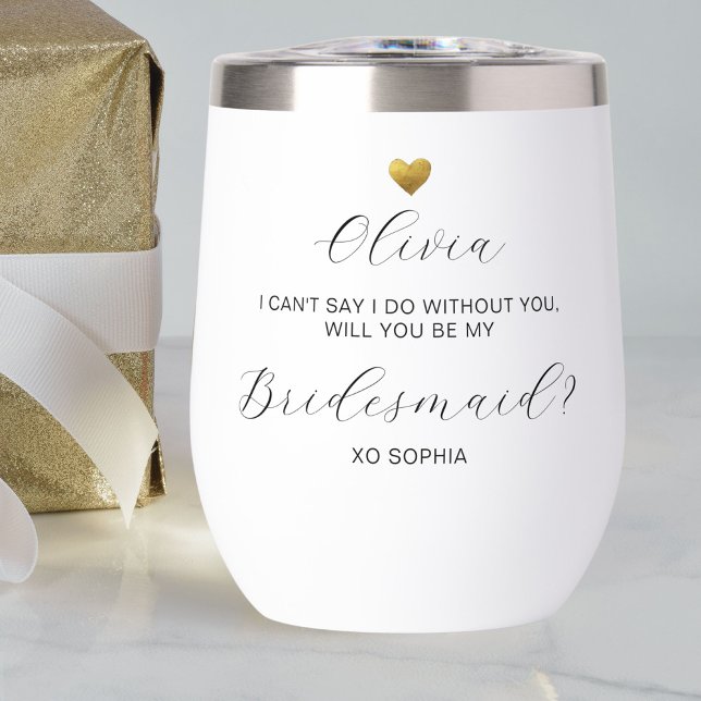 Bridesmaid Proposal, Gold Heart, Personalized Name (Creator Uploaded)