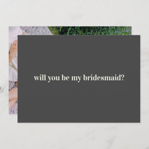 Bridesmaid Proposal in Black with Photo on Back Card