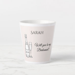 Bridesmaid Proposal Latte Mug Champagne
