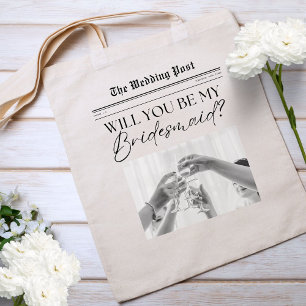 Bridesmaid Proposal Newspaper  Tote Bag
