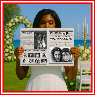 Bridesmaid Proposal Newspaper Unique Maid of Honou Card