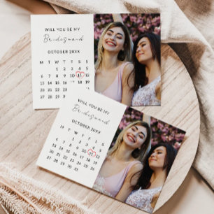 Bridesmaid Proposal Photo Calendar Template