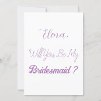 Bridesmaid Proposal Purple Lilac Lavender Wedding
