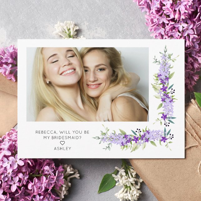 Bridesmaid Proposal Purple Shades Flowers Photo (Creator Uploaded)