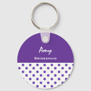 Bridesmaid Purple Polka Dots KC02 Keychain