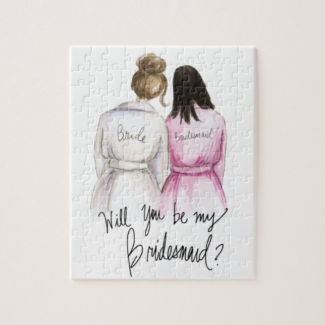 Bridesmaid? Puzzle Br Bun Bride Black Long Bm (Vertical)