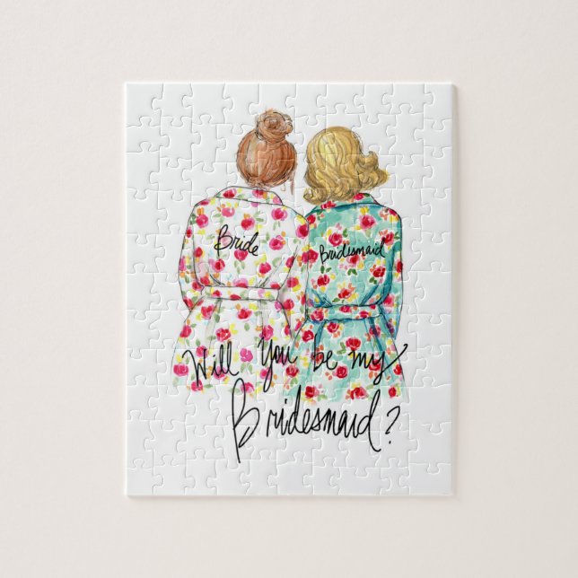 Bridesmaid? Puzzle Red Bun Bride Dk Bl Bob Maid (Vertical)