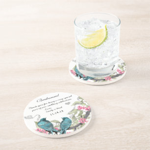 Bridesmaid Reception Vintage Bird Coasters