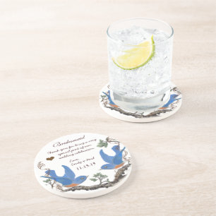 Bridesmaid Reception Vintage Bluebird Coasters