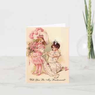 Bridesmaid Request Card Vintage Style Invitation
