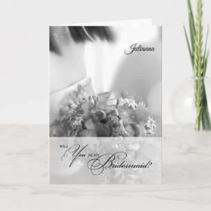 Bridesmaid Request in Black and White Invitation