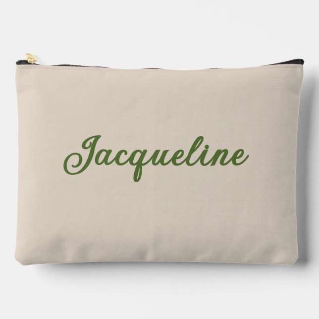 Bridesmaid Retro Green + Beige Diamond Chequered Accessory Pouch (Front)