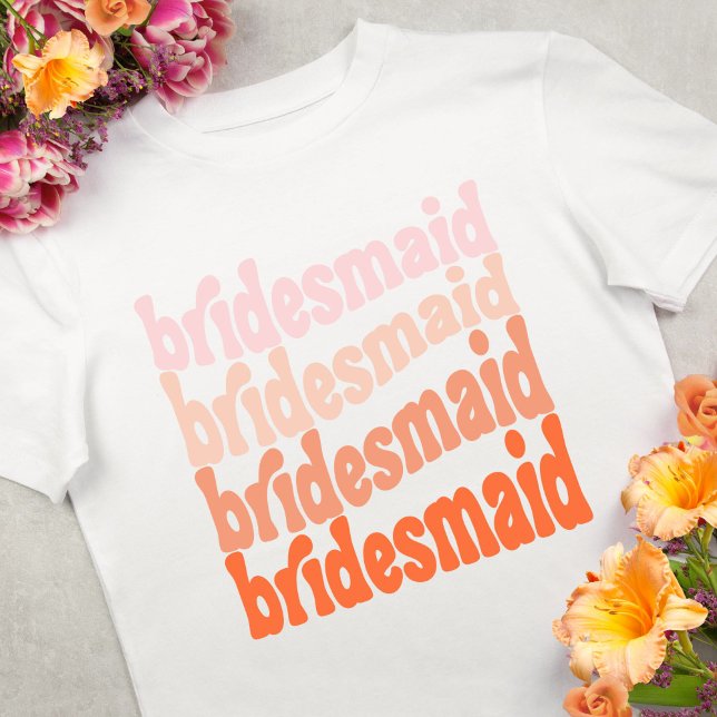 Bridesmaid retro orange boho  T-Shirt (Creator Uploaded)