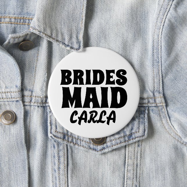 BRIDESMAID ronde personnalisée BOUTON BADGE (En situation)